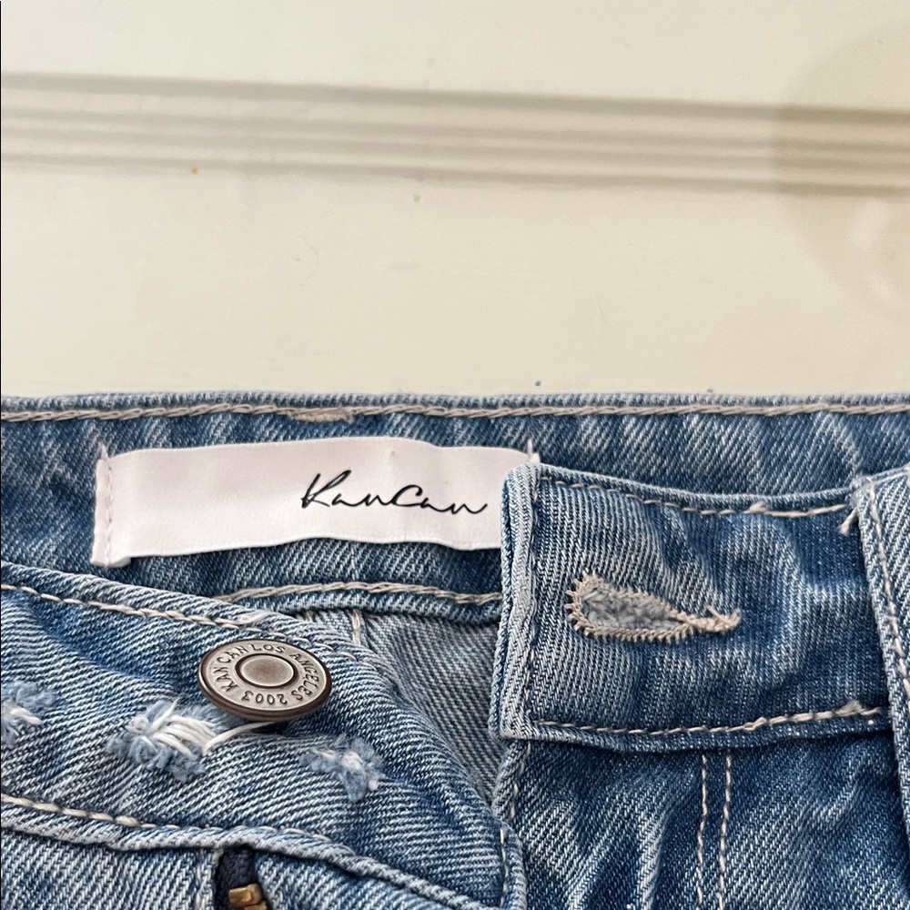 KanCan Light Blue Distressed Mini Skirt - Picture 2 of 6